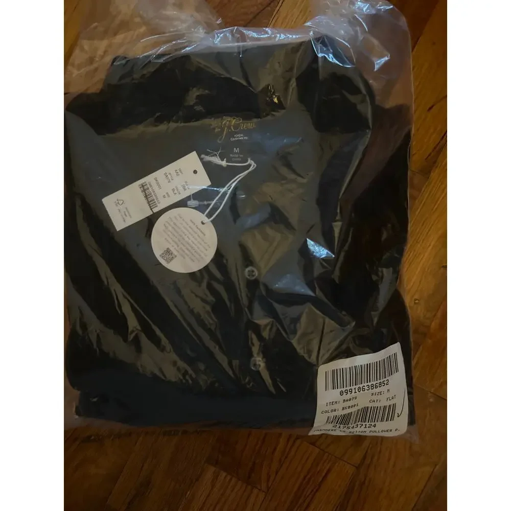J. Crew Cashmere collared sweater-polo in Black NWT size Medium